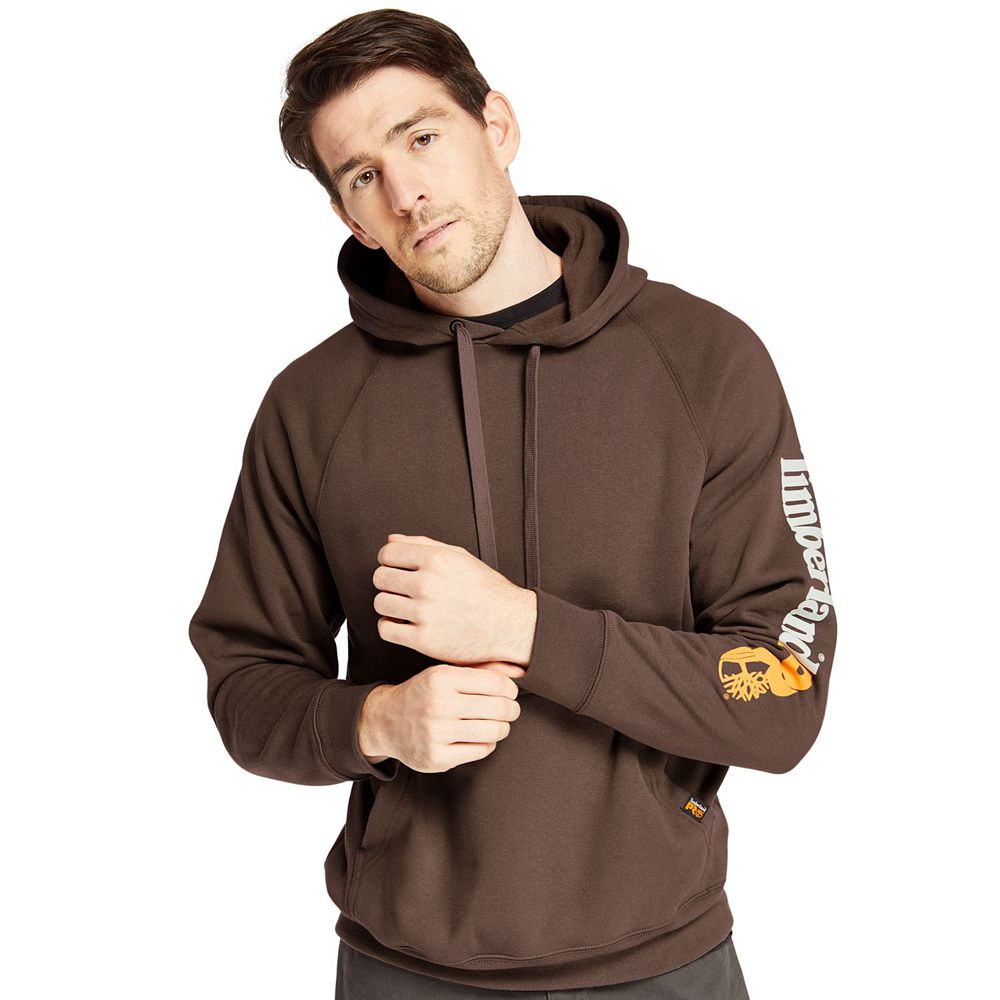 Timberland Mens Sweatshirts PRO® Big & Tall Hood Honcho Sport Hoodie - Dark Brown - India RM1359627